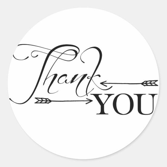 Thank You Arrows Classic Round Sticker (Front)