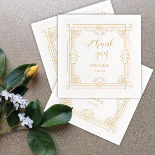 Thank You Art Deco Foil Napkins