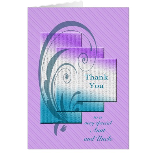 Thank you aunt and uncle, with elegant rectangles card