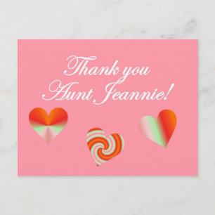 Thank You Aunt Jeannie Postcard