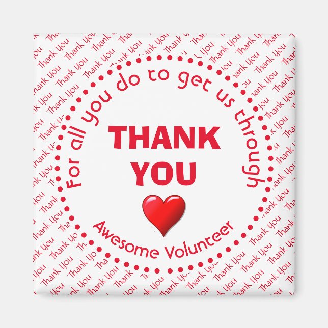 THANK YOU Awesome Volunteer Magnet (Front)