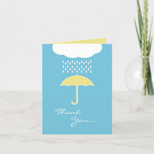 Thank You Baby Boy Shower Umbrella Folded Card