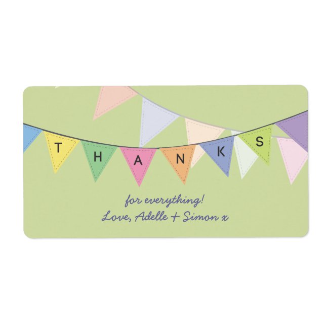 Thank You Baby Circus Rainbow Banner Label (Front)