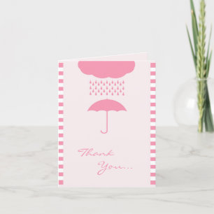Thank You Baby Girl Shower Folded Card