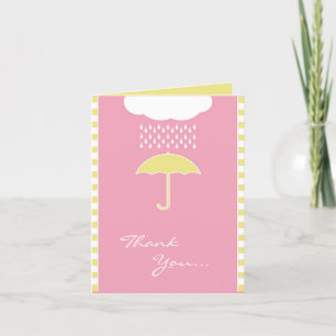 Thank You Baby Girl Shower Folded Card
