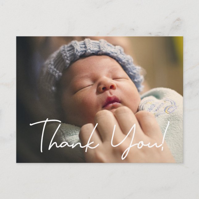 Thank You Baby photo Birth Announcement Postcard (Front)