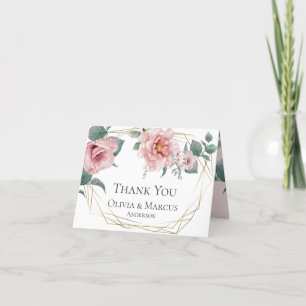 Thank You   Baby Pink Watercolor Peonies Card