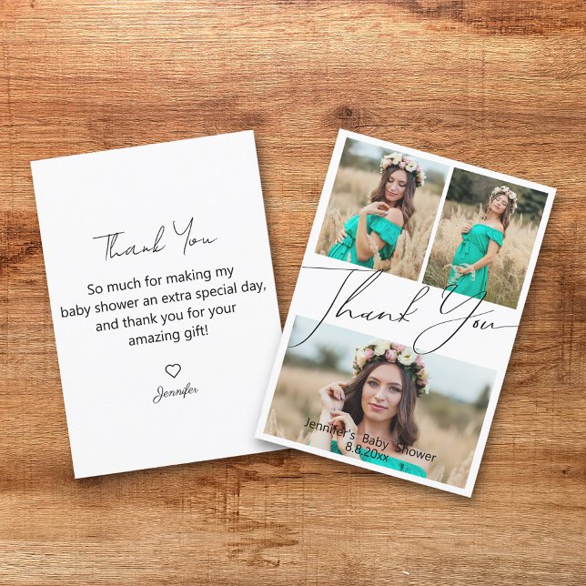  thank you baby shower 3 photos printed & digital  invitation (Creator Uploaded)