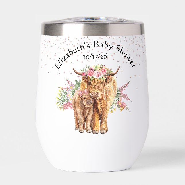 Thank you Baby shower Baby Highland Cow Calf   (Front)