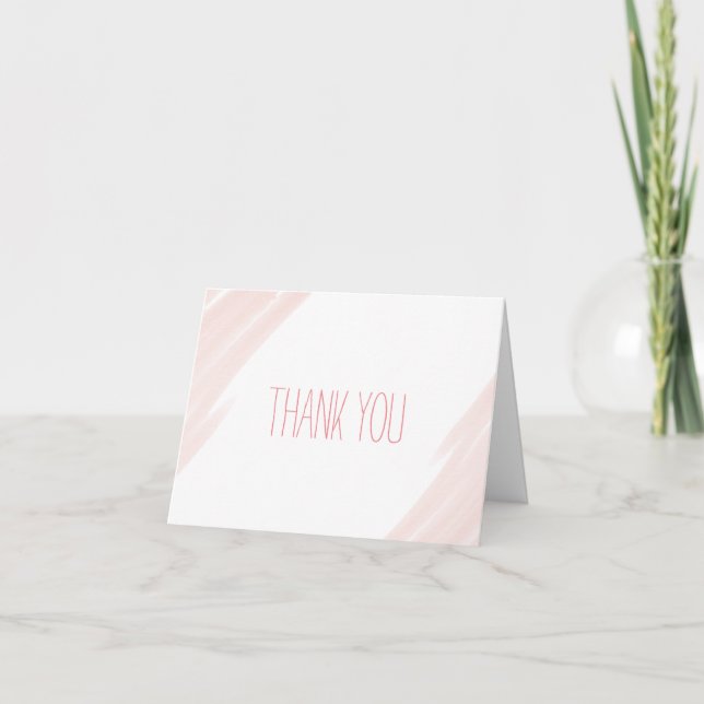 Thank you Baby Shower Card Blush Watercolor (Front)