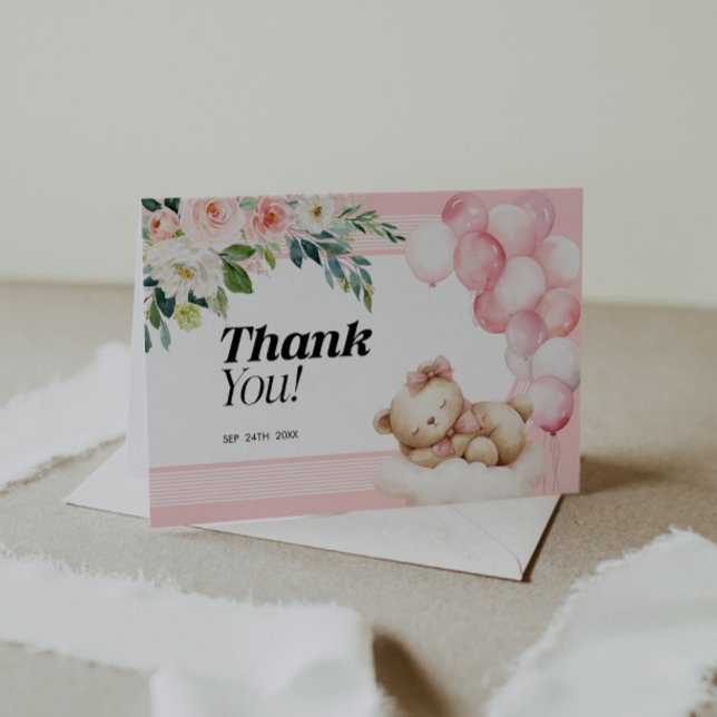 Thank You Baby Shower Cards Pink Girl (Creator Uploaded)