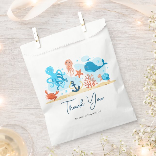 Thank You Baby Shower. Cute underwater world Favour Bag (Clipped)