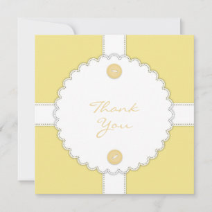 Thank You Baby Shower Dantel Flat Card