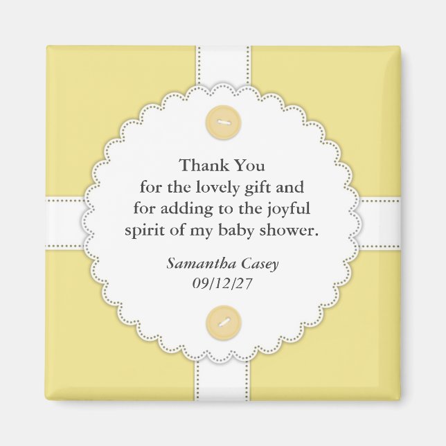 Thank You Baby Shower Dantel Magnet (Front)