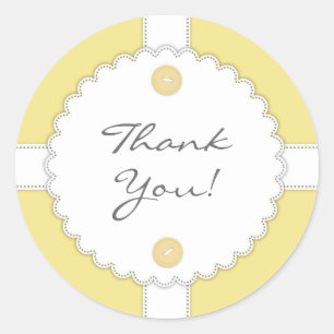 Thank You Baby Shower Dantel Sticker