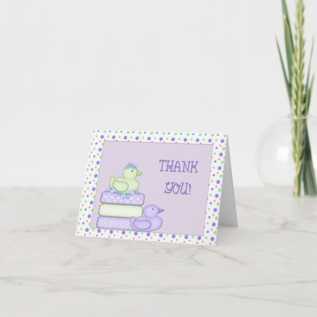 Thank You Baby Shower Ducks Card (Front)