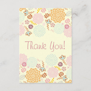 Thank You Baby Shower Fancy Modern Floral Card