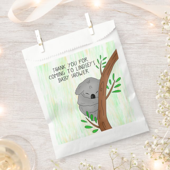 Thank You Baby Shower Favour Sleepy Koala Bear  Bag (Clipped)