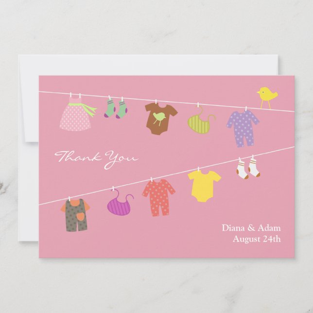 Thank You Baby Shower Flat Card (Front)
