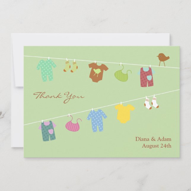 Thank You Baby Shower Flat Card (Front)
