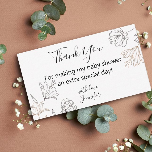 thank you baby shower floral minimalist modern  card (Creator Uploaded)