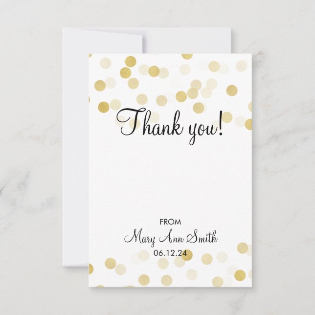 Thank You Baby Shower Gold Foil Glitter Lights (Front)
