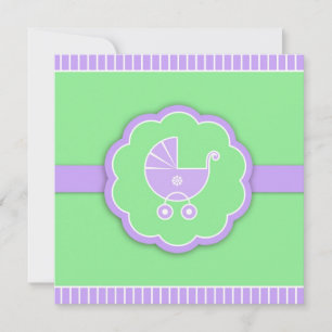 Thank You Baby Shower Green Flat Card