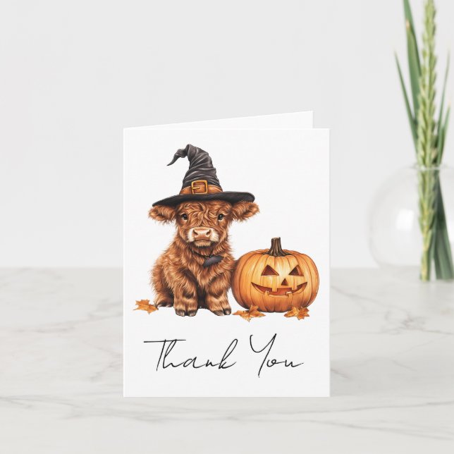 Thank you Baby Shower Highland Cow Halloween (Front)