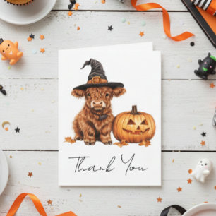 Thank you Baby Shower Highland Cow Halloween Card