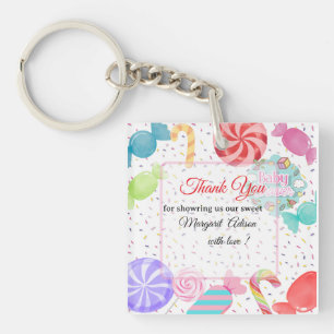 thank you baby shower  key ring