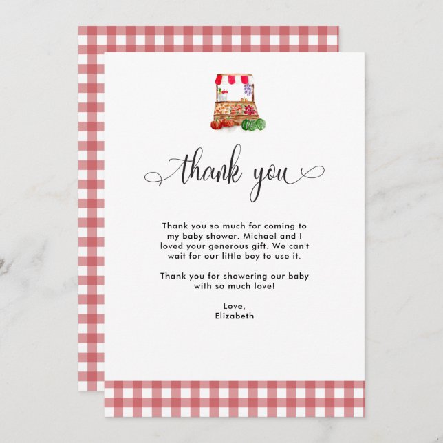 Thank you Baby Shower Locally Grown Farm Market (Front/Back)