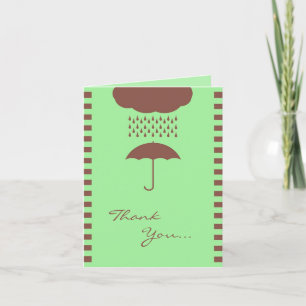 Thank You Baby Shower Neutral Umbrella Folded Card