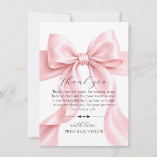 THANK YOU BABY SHOWER Pink Bow Girl Card