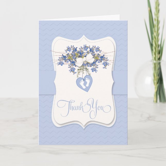 Thank You Baby Sympathy with Heart Tiny Foot Print Card (Front)