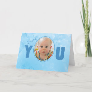 Thank You Baby's Godparent Blue, Personalise Name Card