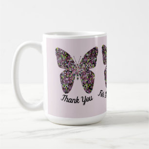 Thank You Babysitter Mosaic Butterfly Appreciation Coffee Mug