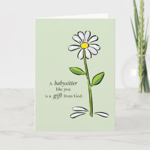 Thank You Babysitter, Religious Green Daisy Flower