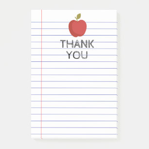 Thank You Back to School Teacher Apple Class Post-it Notes