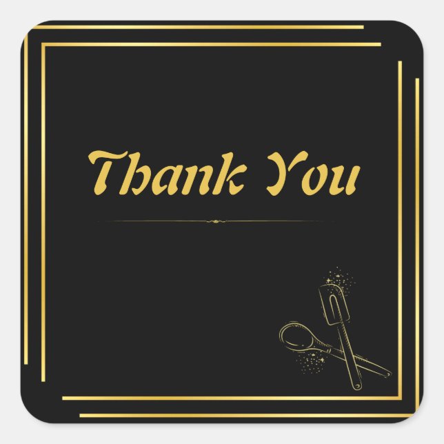 Thank You Bakery Small Business  Square Sticker (Front)