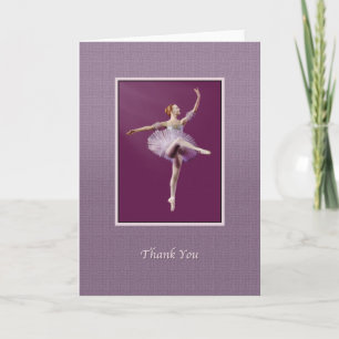 Thank You, Ballerina in Purple and White You Card
