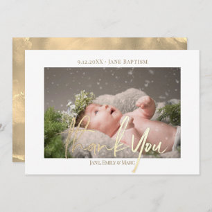 Thank You Baptism Custom Photo Card with Envelope