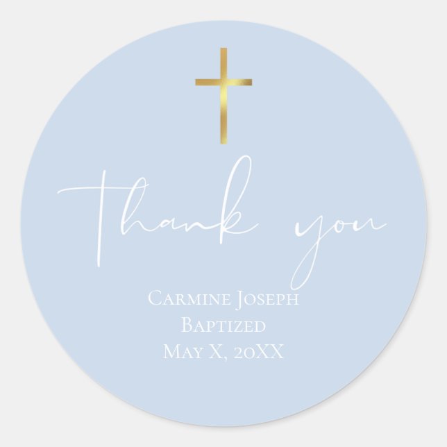 Thank you Baptism Sticker (Front)