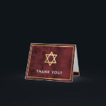 THANK YOU bar mitzvah gold star maroon dark red<br><div class="desc">[ NOTE - THE GOLD EFFECT IS A PRINTED PICTURE ] A modern, simple design for a THANK YOU CARD Setup as a template it is simple for you to add your own details, or hit the customise button and you can add or change text, fonts, sizes etc TIP ::...</div>
