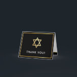 THANK YOU bar mitzvah gold star of david black<br><div class="desc">[ NOTE - THE GOLD EFFECT IS A PRINTED PICTURE ] A modern, simple design for THANK YOU CARD Setup as a template it is simple for you to add your own details, or hit the ize button and you can add or change text, fonts, customsizes, etc TIP: 1. To...</div>