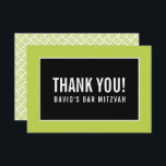 THANK YOU BAR MITZVAH minimalist grid lime black<br><div class="desc">by kat massard >>> https://linktr.ee/simplysweetpaperie <<< A simple, stylish way to say thank you to your guest's for attending your event. Setup as a template it is simple for you to add your own details, or hit the customise button and you can add or change text, fonts, sizes etc TIP...</div>