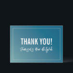 THANK YOU BAR MITZVAH modern blue mint gradient<br><div class="desc">by kat massard >>> https://linktr.ee/simplysweetpaperie <<< A simple, stylish way to say thank you to your guest's for attending your event. Setup as a template it is simple for you to add your own details, or hit the customise button and you can add or change text, fonts, sizes etc TIP...</div>