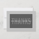 THANK YOU BAR MITZVAH modern geometric mono gray<br><div class="desc">by kat massard >>> https://linktr.ee/simplysweetpaperie <<< A simple, stylish way to say thank you to your guest's for attending your event. Setup as a template it is simple for you to add your own details, or hit the customise button and you can add or change text, fonts, sizes etc TIP...</div>