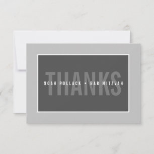 THANK YOU BAR MITZVAH modern geometric mono gray
