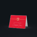 THANK YOU bar mitzvah modern gold jewish star red Card<br><div class="desc">[ NOTE - THE GOLD EFFECT IS A PRINTED PICTURE ] A modern, simple design for THANK YOU CARD Setup as a template it is simple for you to add your own details, or hit the ize button and you can add or change text, fonts, customsizes, etc TIP: 1. To...</div>