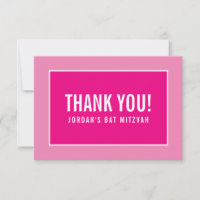 THANK YOU BAR MITZVAH modern minimalist girly pink